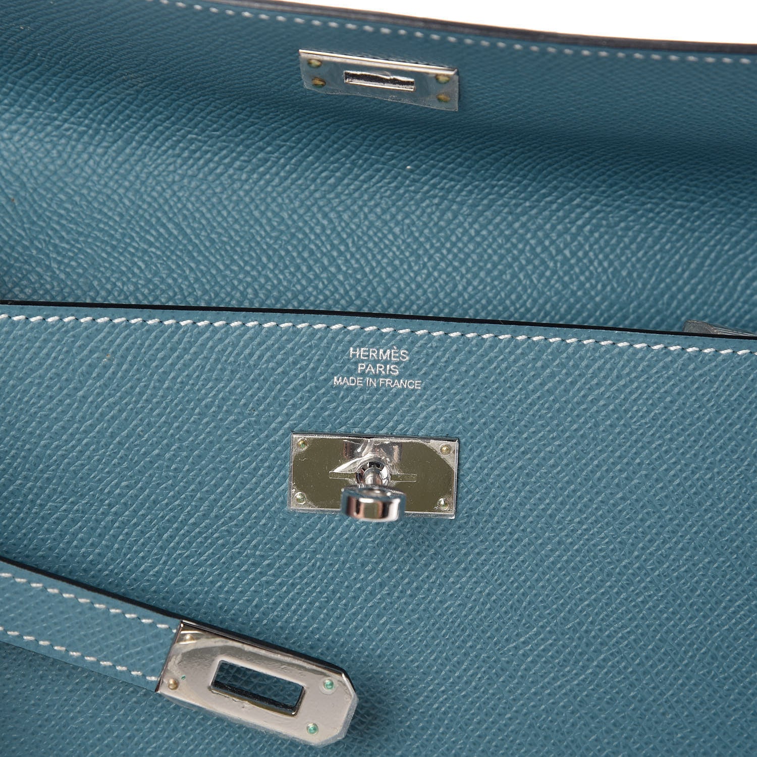 Hermes Epsom Kelly Longue Wallet Blue Jean 6 of 8