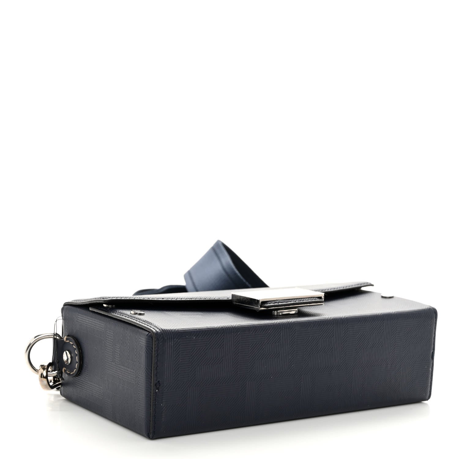 Fendi Vitello King FF Lines Embossed Baguette Soft Trunk Midnight 4 of 9