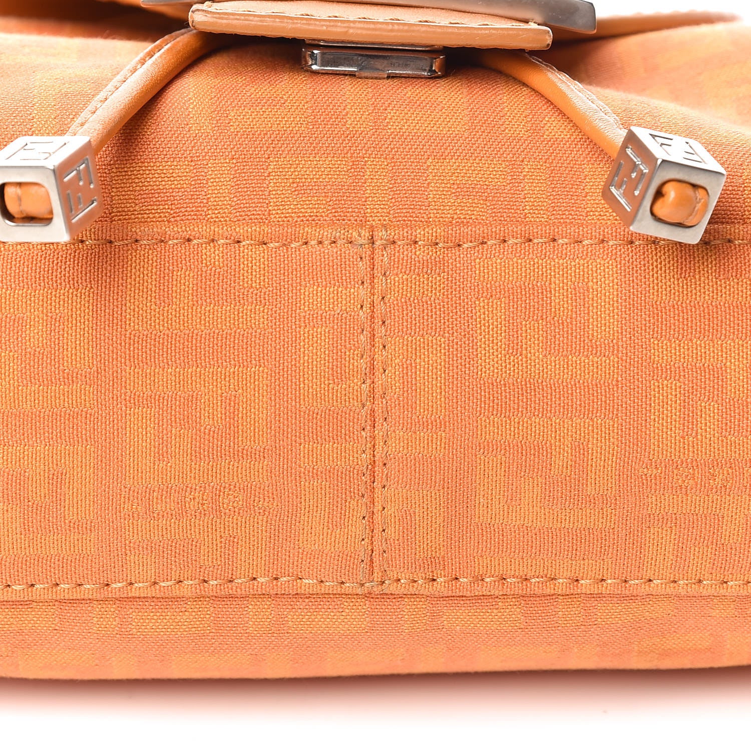 Fendi Zucchino Cuoio Shoulder Bag Mandarino 13 of 19