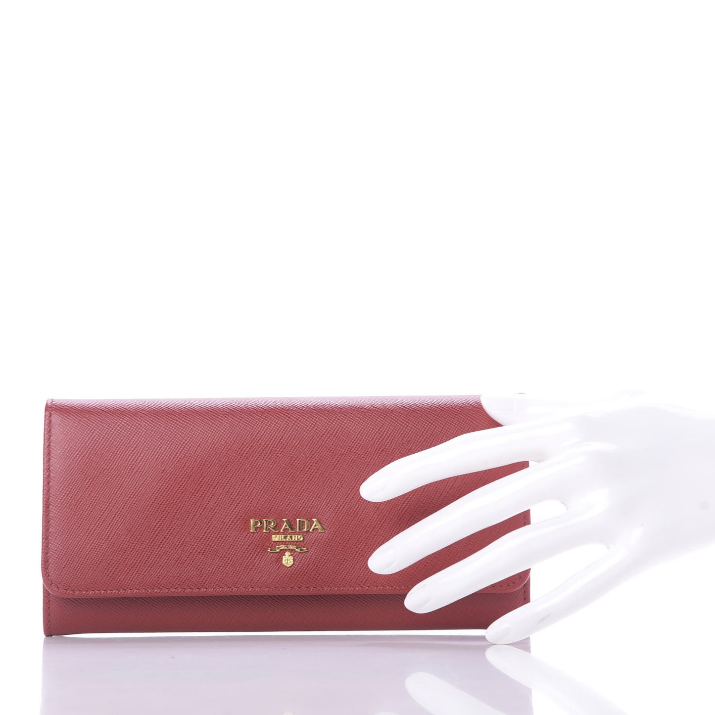 Saffiano Metal Continental Flap Wallet Fuoco