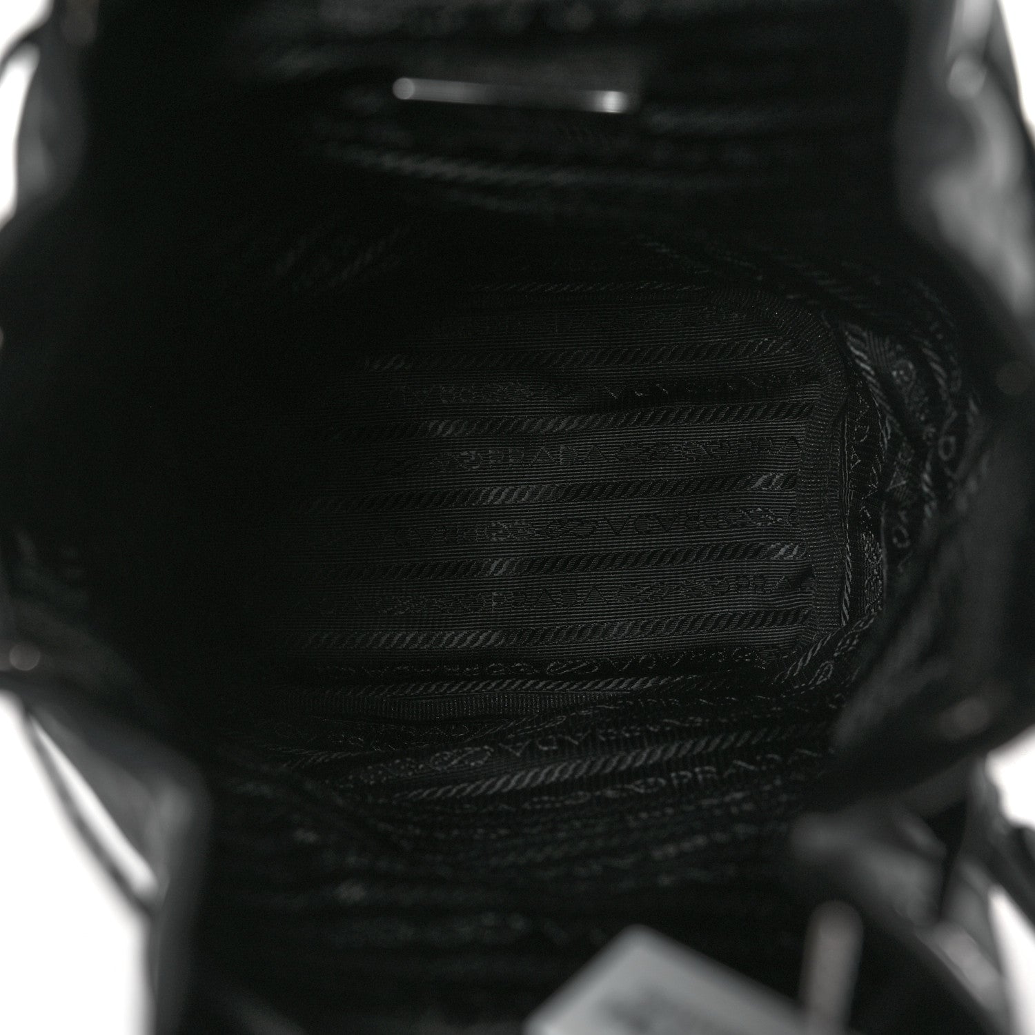 Prada Saffiano Tessuto Nylon Vela Bucket Wristlet Black 6 of 9