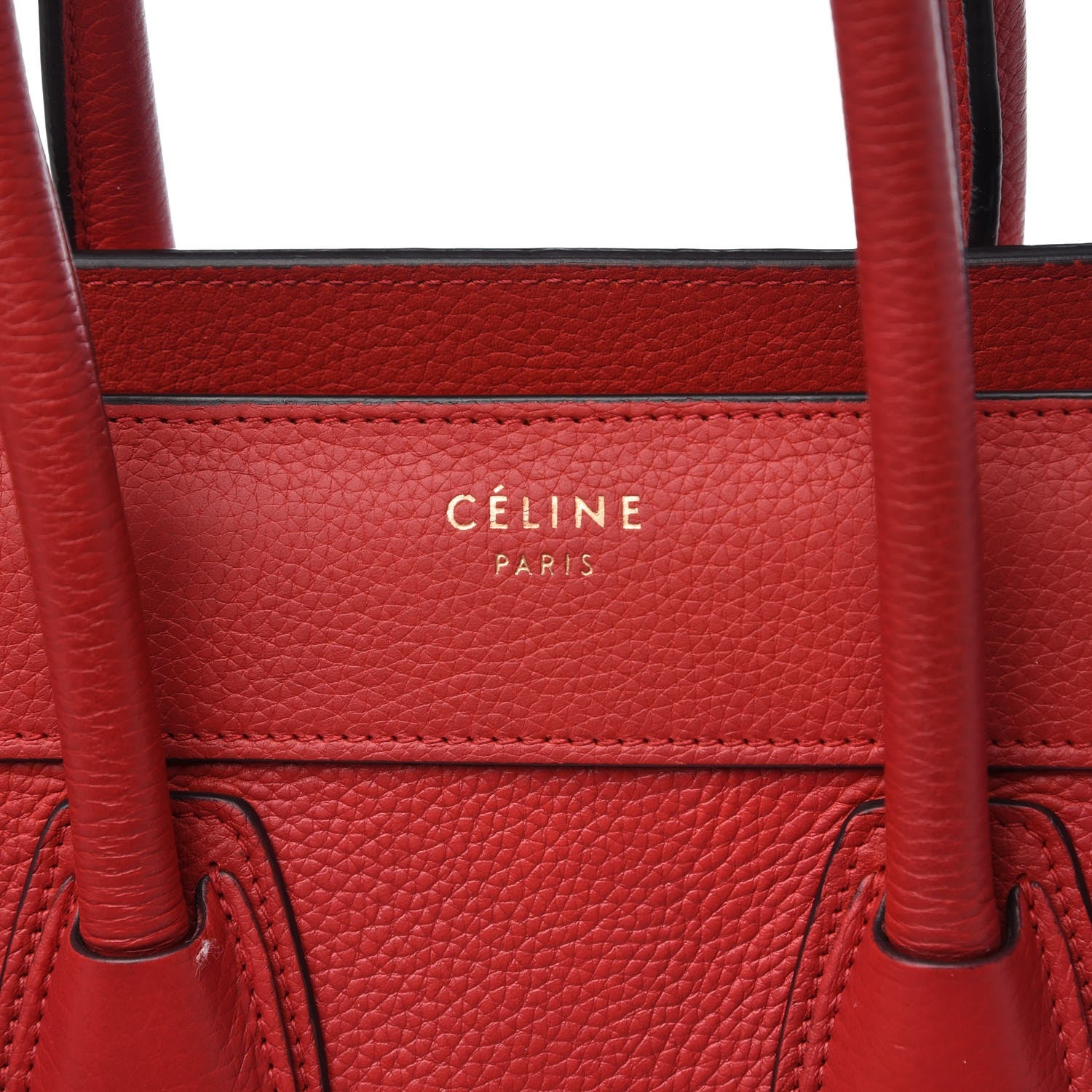 Celine Baby Grained Calfskin Micro Luggage Red 8 of 15