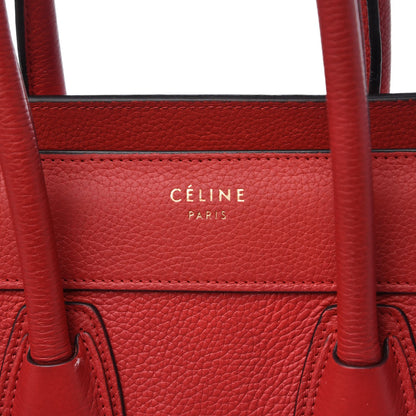 Celine Baby Grained Calfskin Micro Luggage Red 8 of 15