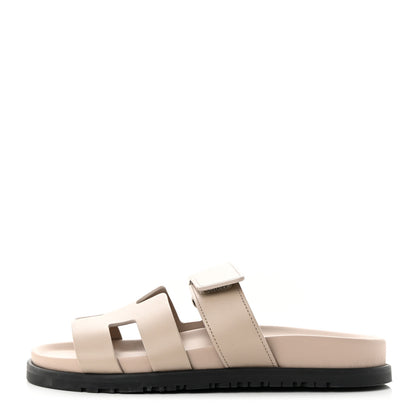 Hermes Calfskin Womens Chypre Sandals 35 Beige Mastic 1 of 10