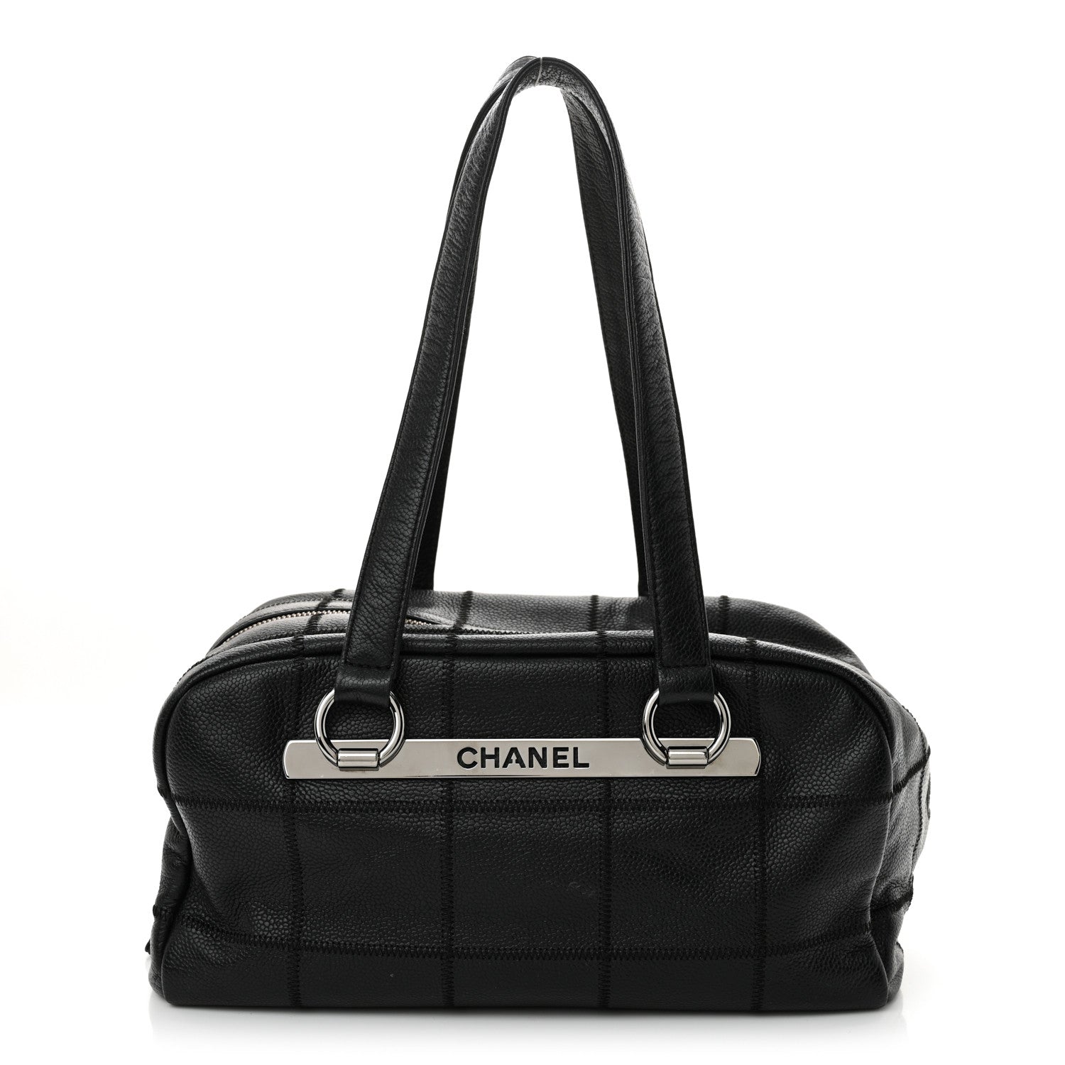 Chanel Caviar Square Stitched Bowler Black 1 of 12