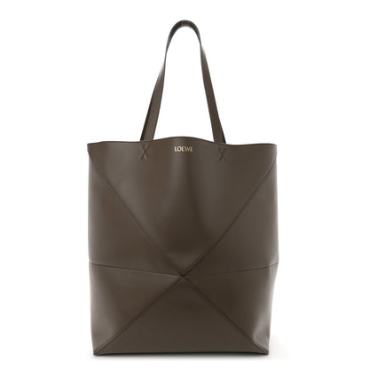 Loewe Shiny Calfskin Medium Puzzle Fold Tote Umber 1 of 11