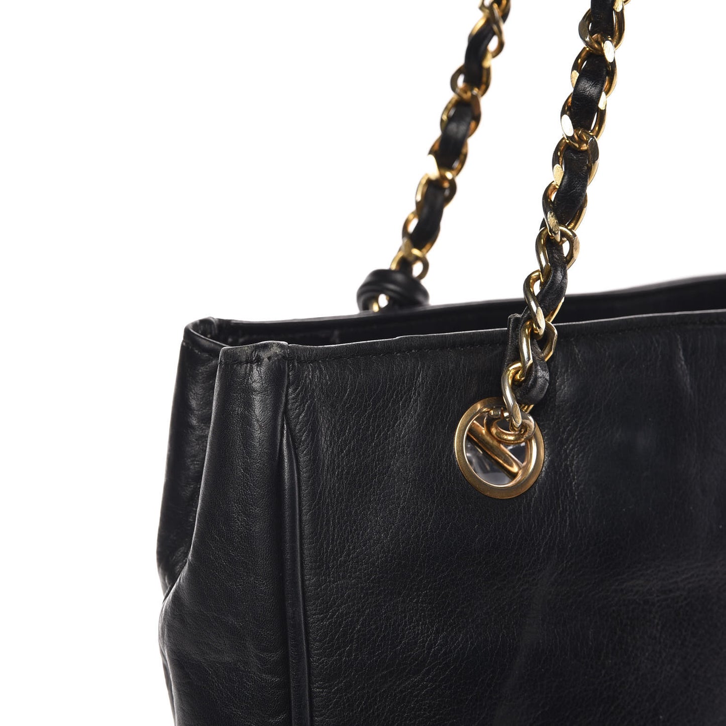 Lambskin Shopping Tote Black