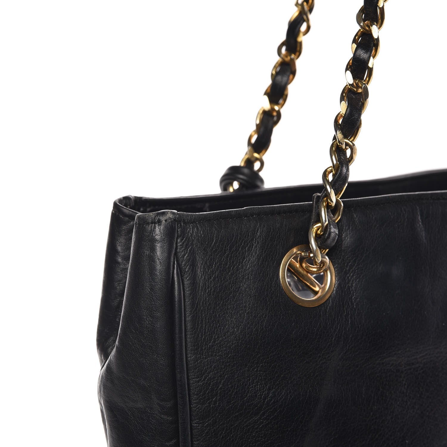Chanel Lambskin Shopping Tote Black 10 of 11