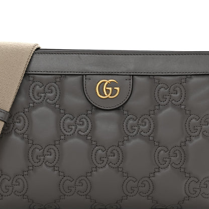 Gucci Calfskin GG Matelasse Small Slim Chain Shoulder Bag Dusty Grey Natural 8 of 13