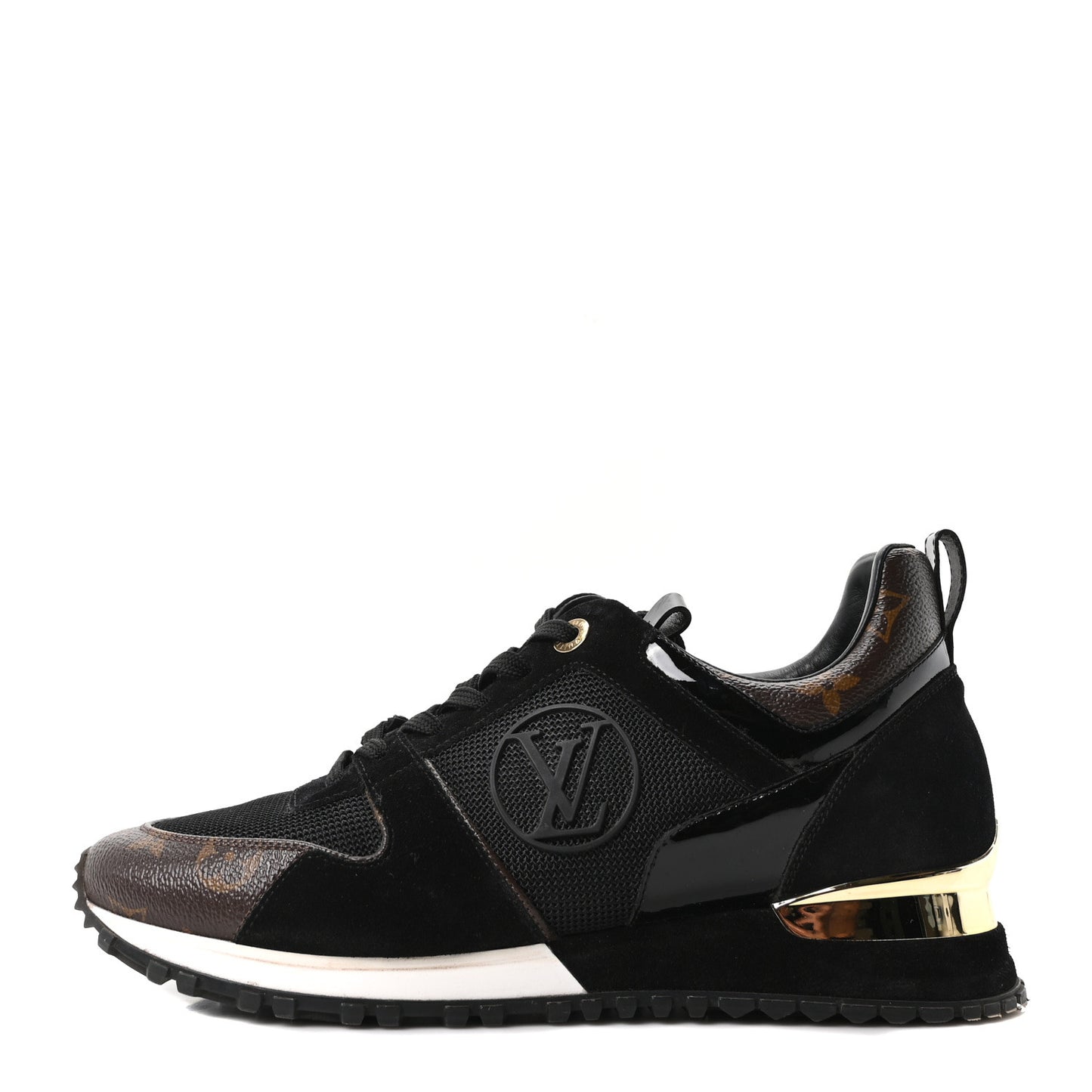 Suede Monogram Run Away Sneakers 38.5 Black