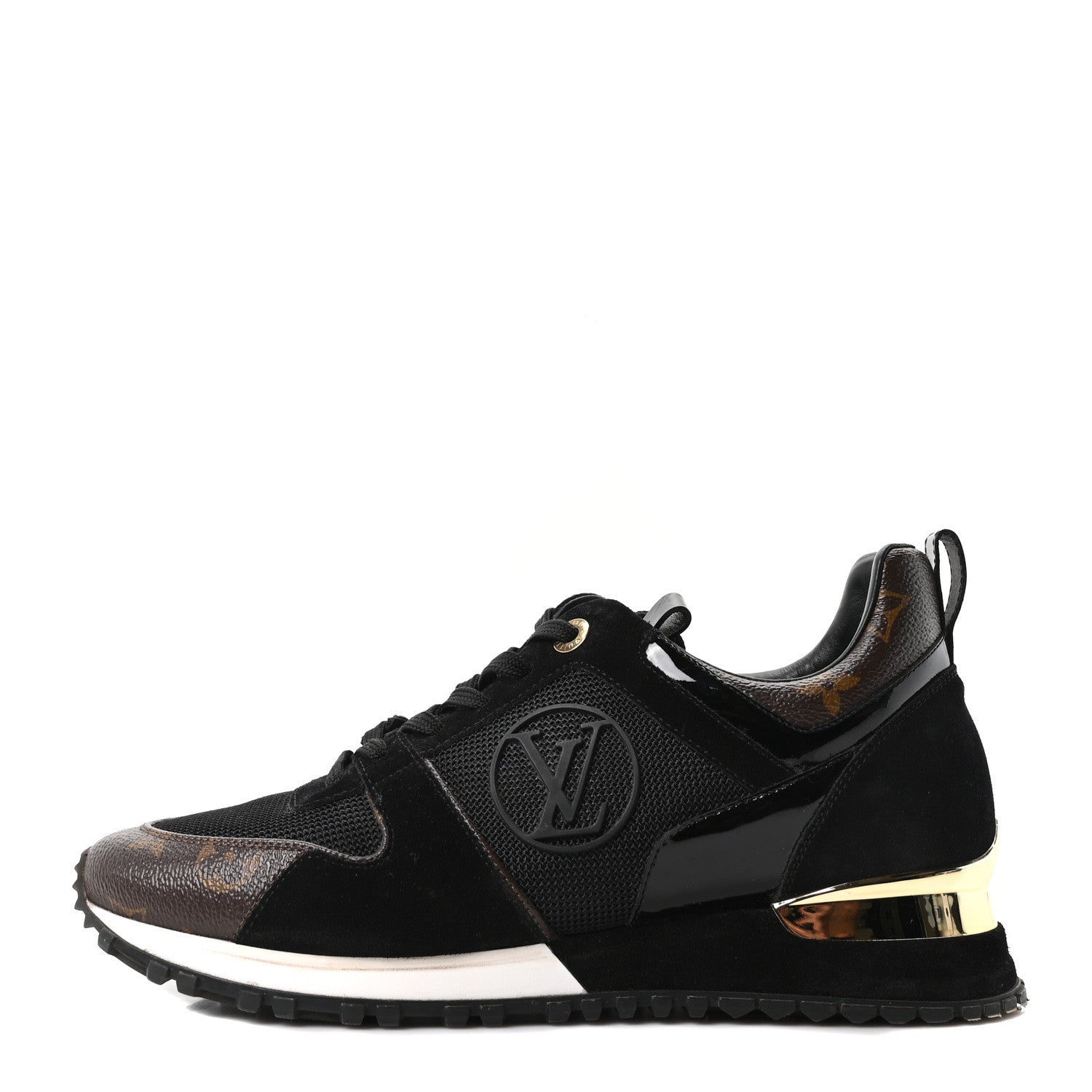 Louis Vuitton Suede Monogram Run Away Sneakers 38.5 Black 1 of 9