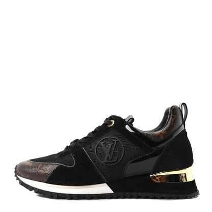 Louis Vuitton Suede Monogram Run Away Sneakers 38.5 Black 1 of 9