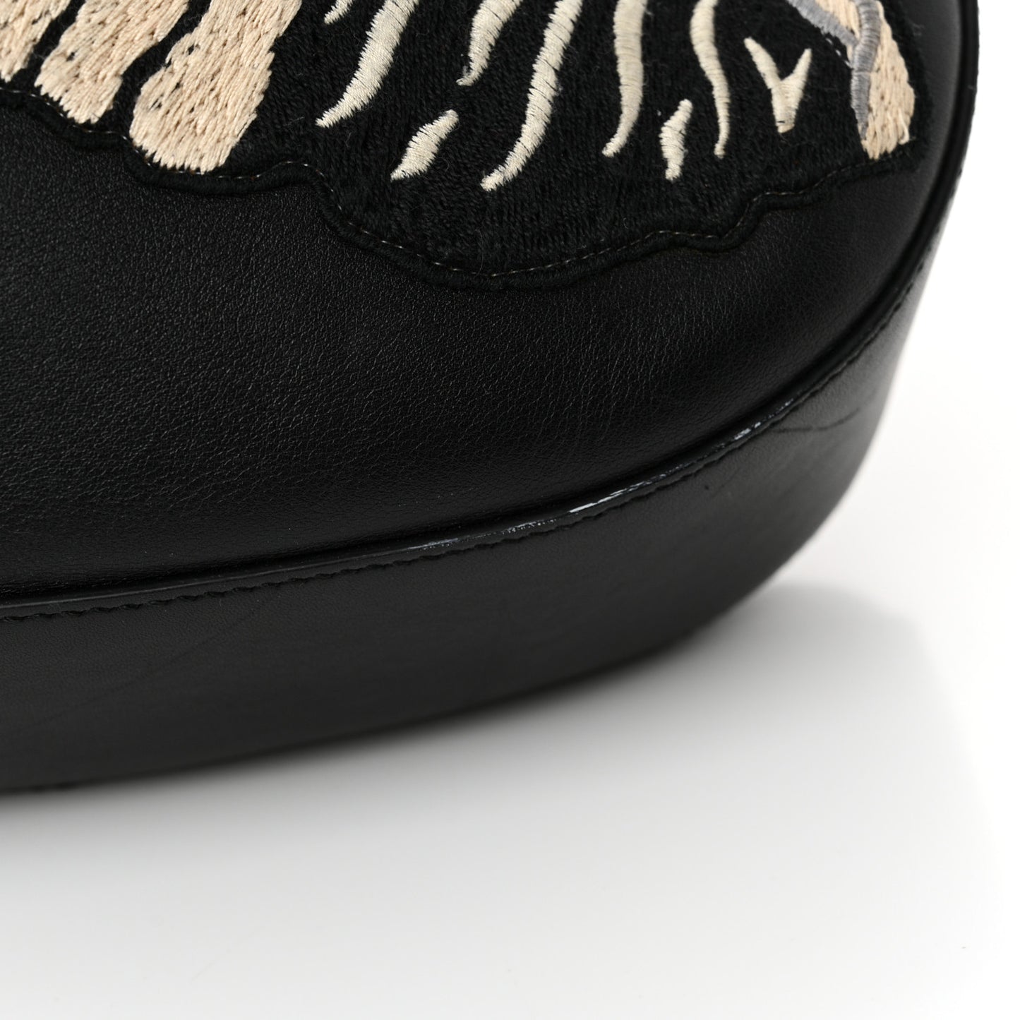 Calfskin Dog Embroidered Extra Large Dionysus Hobo Black