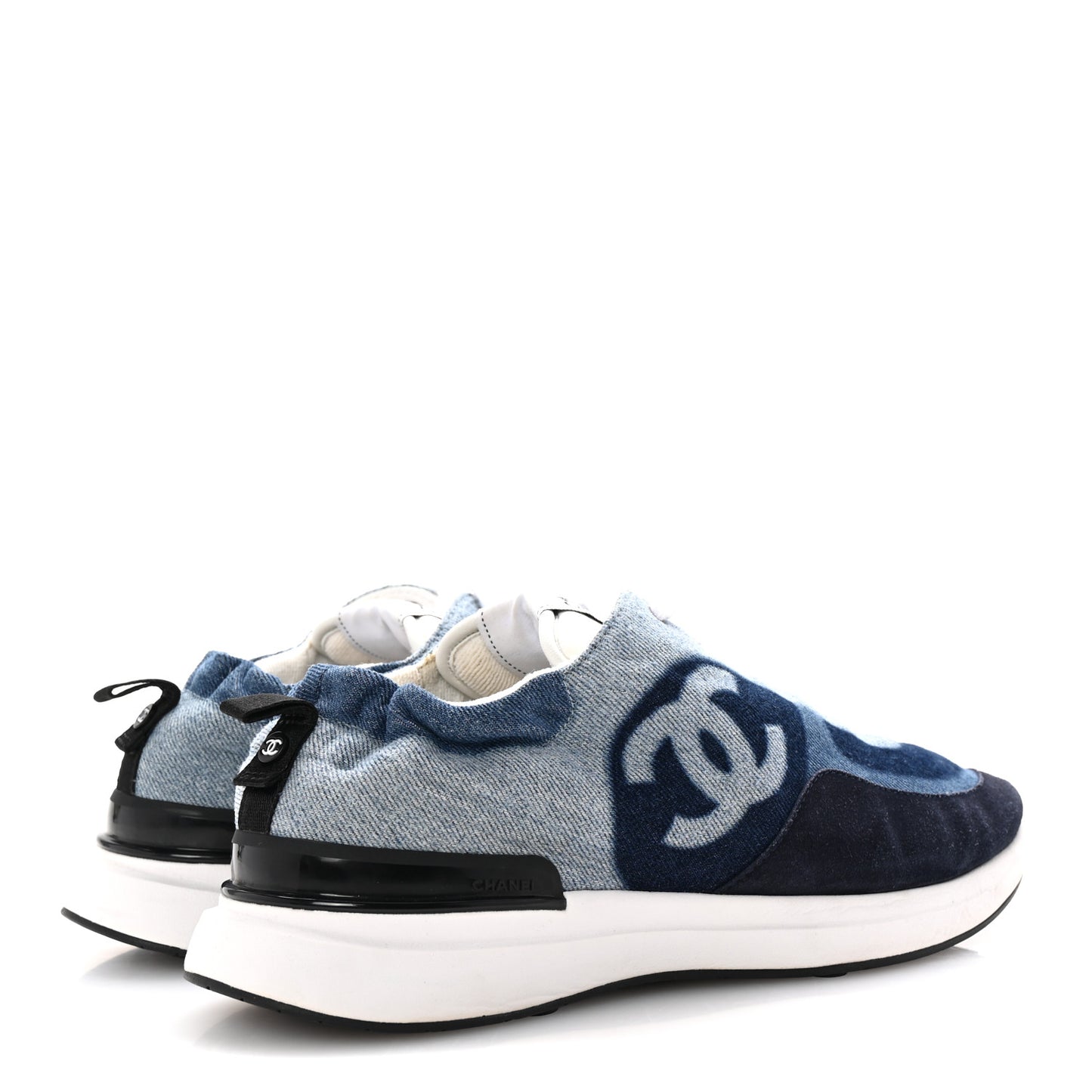 Denim Suede Calfskin Mens CC Sneakers 43 Blue
