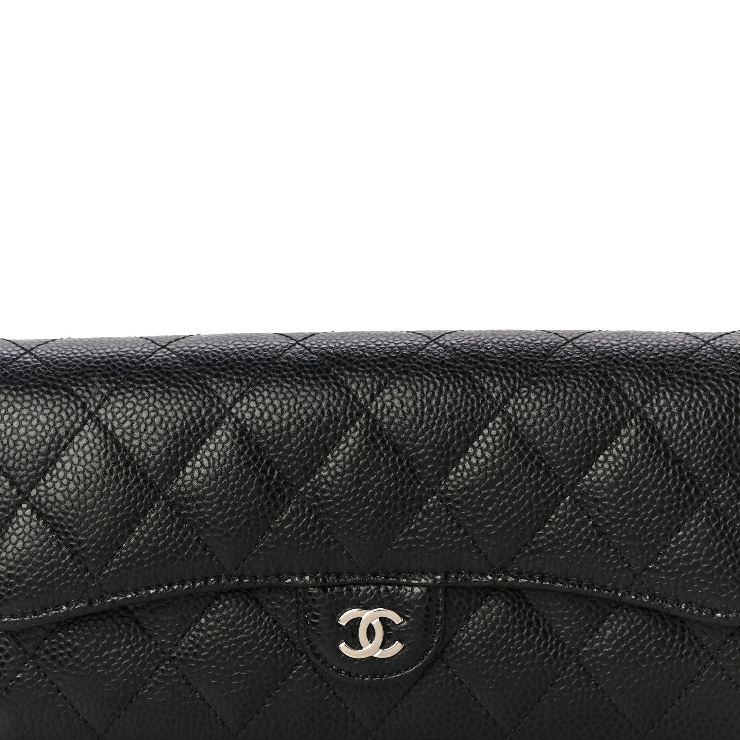 Chanel Caviar Quilted Large Gusset Flap Wallet Black 9 of 12