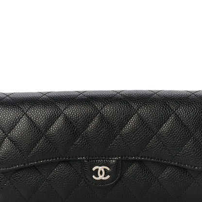 Chanel Caviar Quilted Large Gusset Flap Wallet Black 9 of 12