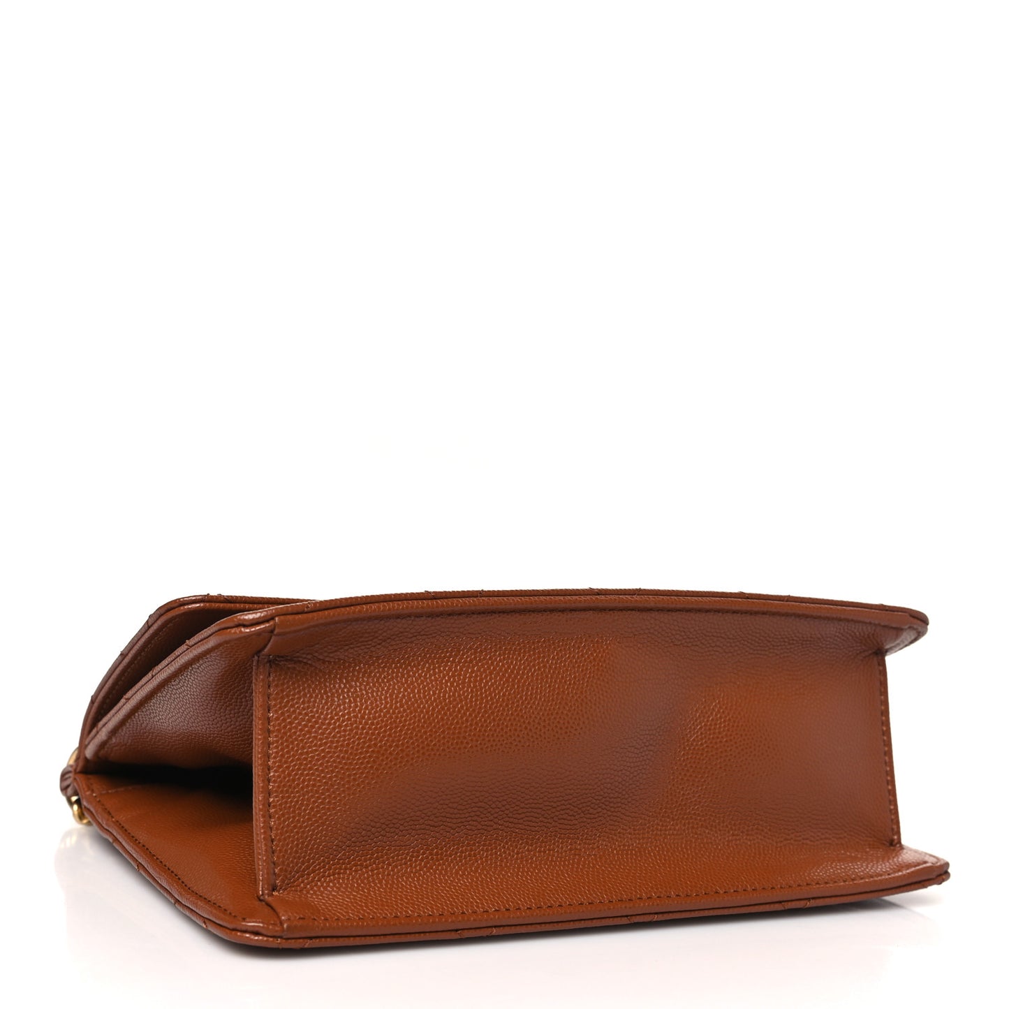 Caviar Quilted Small Chain Frame Flap Light Brown