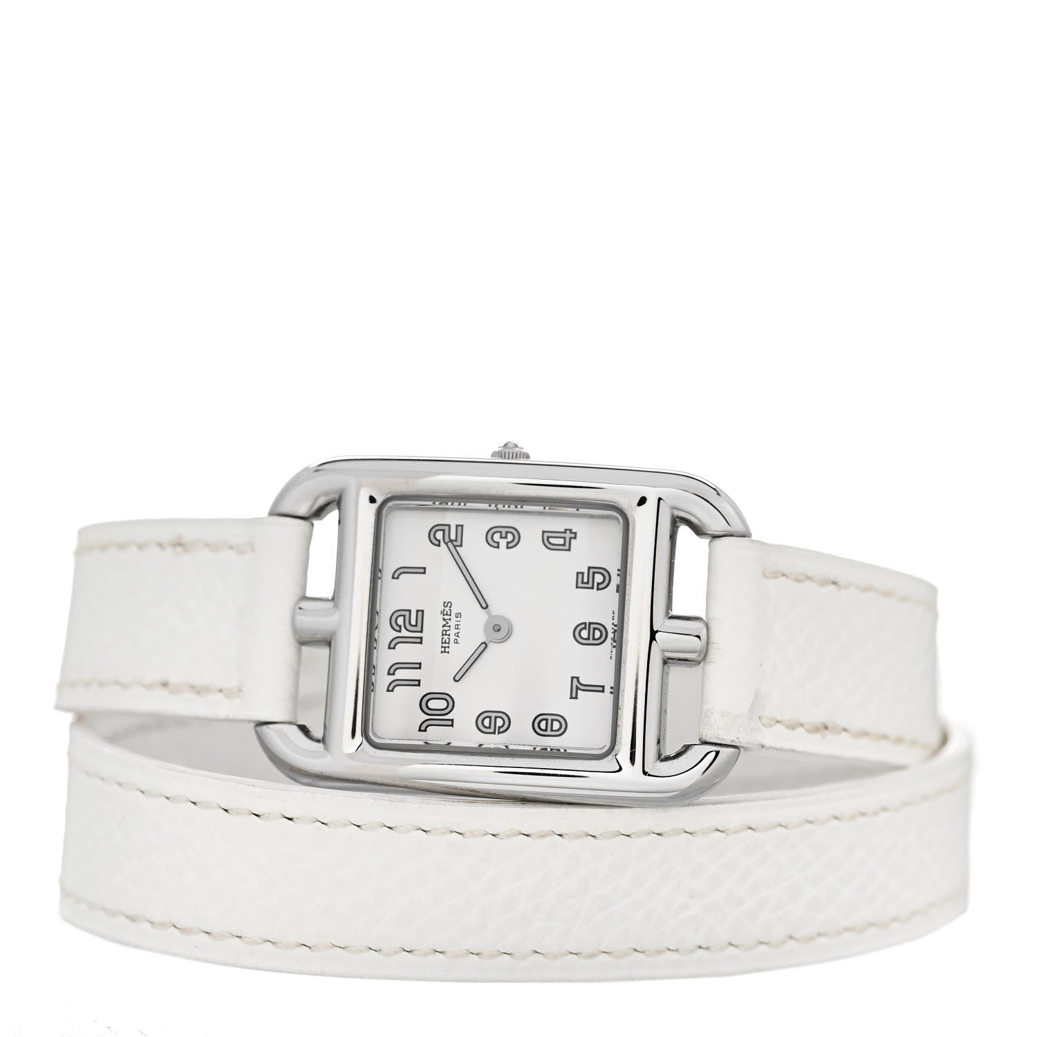 Hermes Stainless Steel Epsom 23mm Cape Cod Double Tour Quartz Watch Blanc 2 of 5