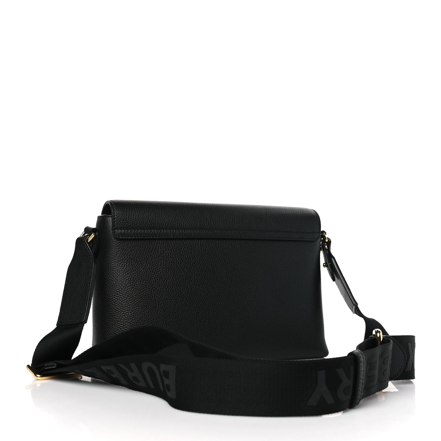 Grainy Calfskin Vintage Check Note Crossbody Bag Black