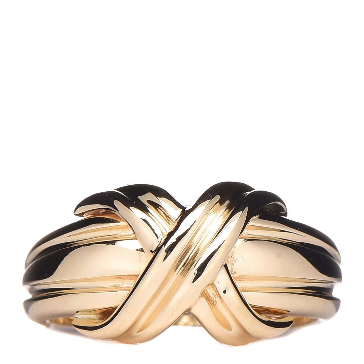 18K Yellow Gold Signature X Ring 49 4.75