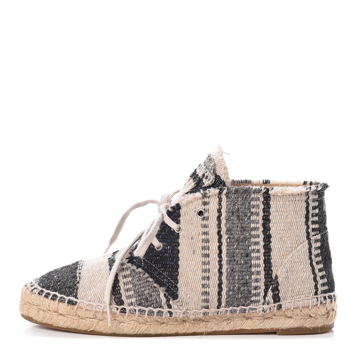 Fabric Lace Up High Top Espadrilles 37 Multicolor