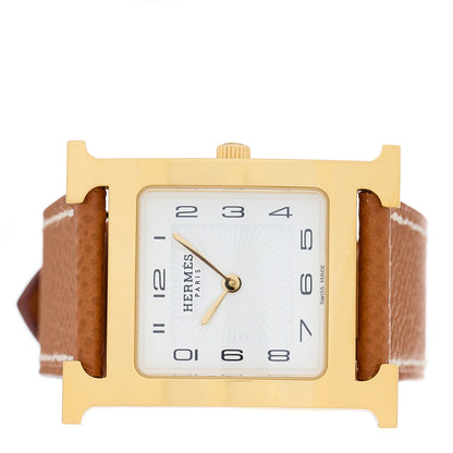 Hermes Stainless Steel Epsom 26mm Heure H Hour Quartz Watch Gold 2 of 5