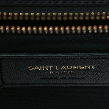Saint Laurent Grain De Poudre Matelasse Chevron Large Monogram Satchel Lipstick Red 6 of 10