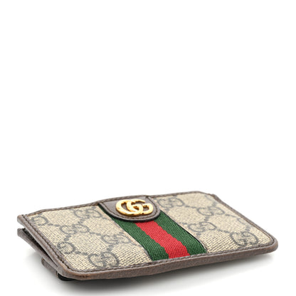 Gucci GG Supreme Monogram Web Ophidia Zip Card Case Brown 5 of 12