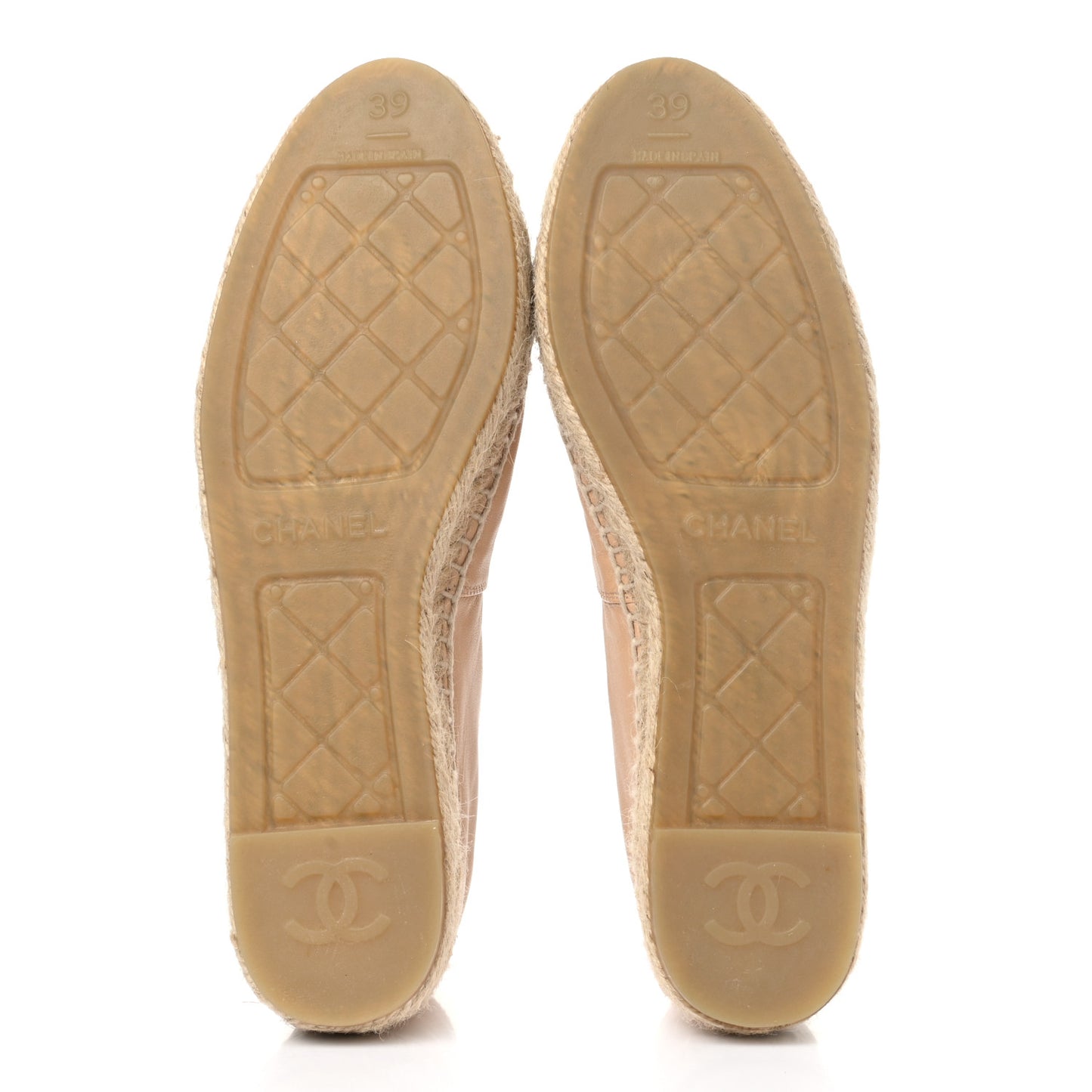 Lambskin CC Espadrilles 39 Beige Black