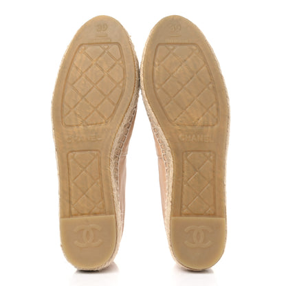 Chanel Lambskin CC Espadrilles 39 Beige Black 5 of 10