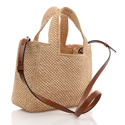 Loewe Raffia Small Paula's Ibiza Logo Tote Natural Tan 3 of 9