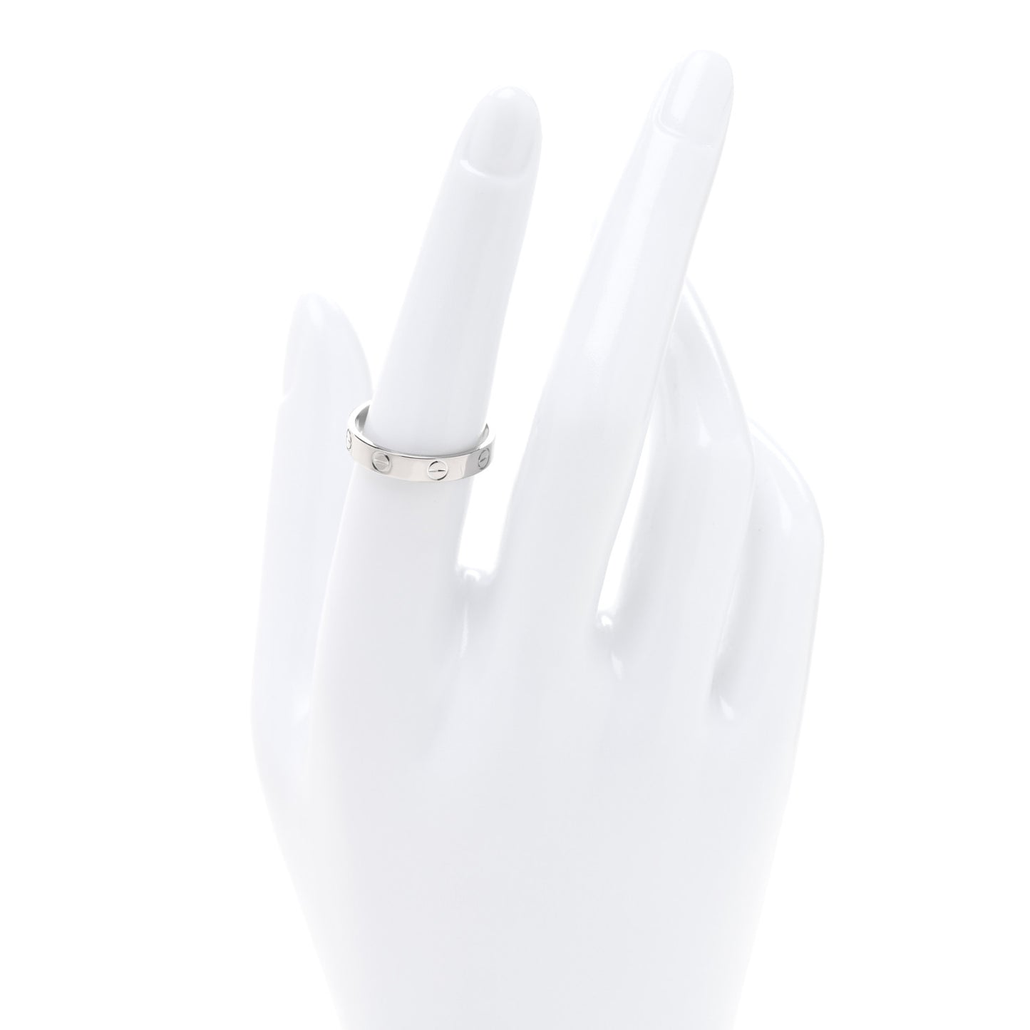 18K White Gold 3.5mm LOVE Wedding Band Ring 54 6.75