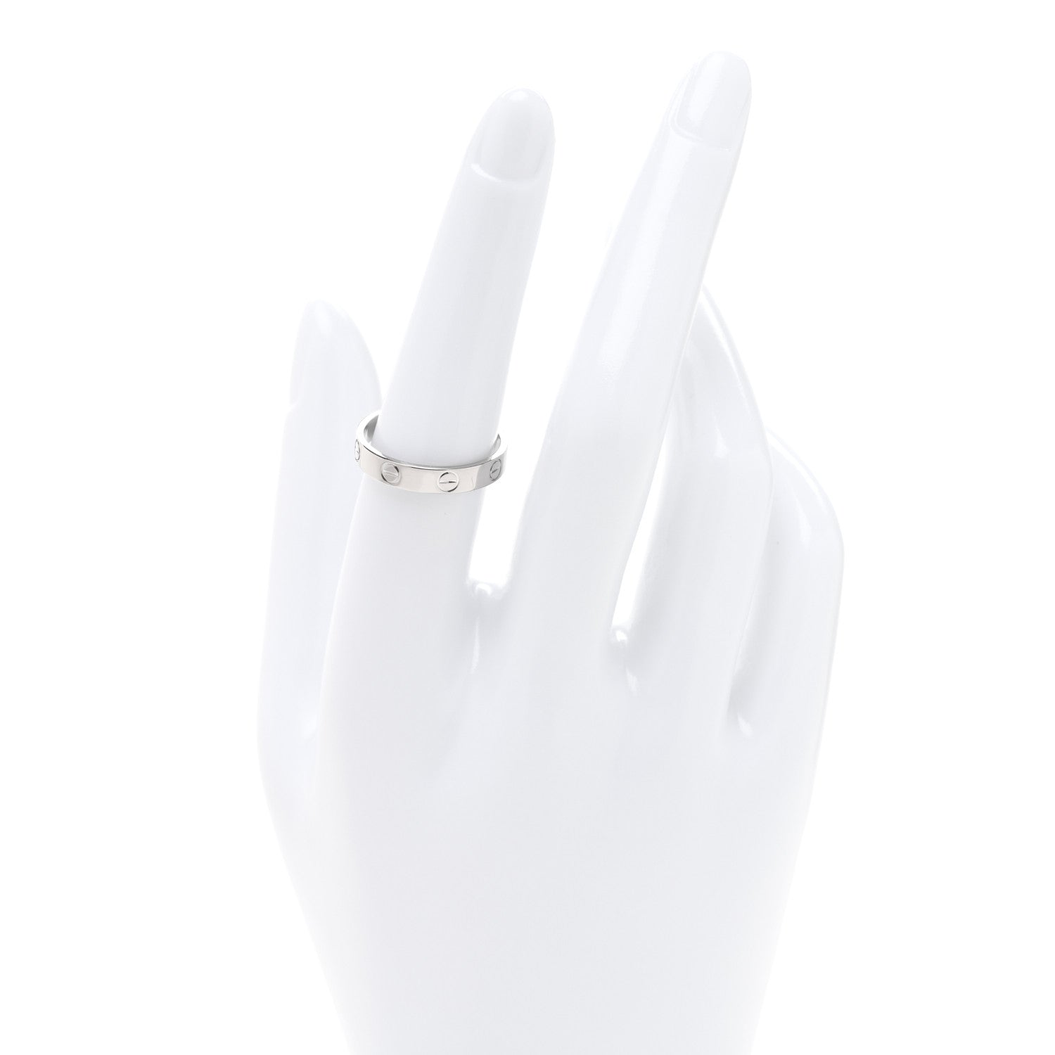 Cartier 18K White Gold 3.5mm LOVE Wedding Band Ring 54 6.75 2 of 4