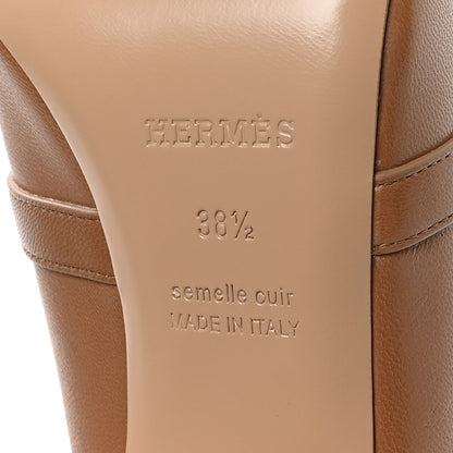 Hermes Goatskin Blossom Mules 38.5 Marron Havane 7 of 9