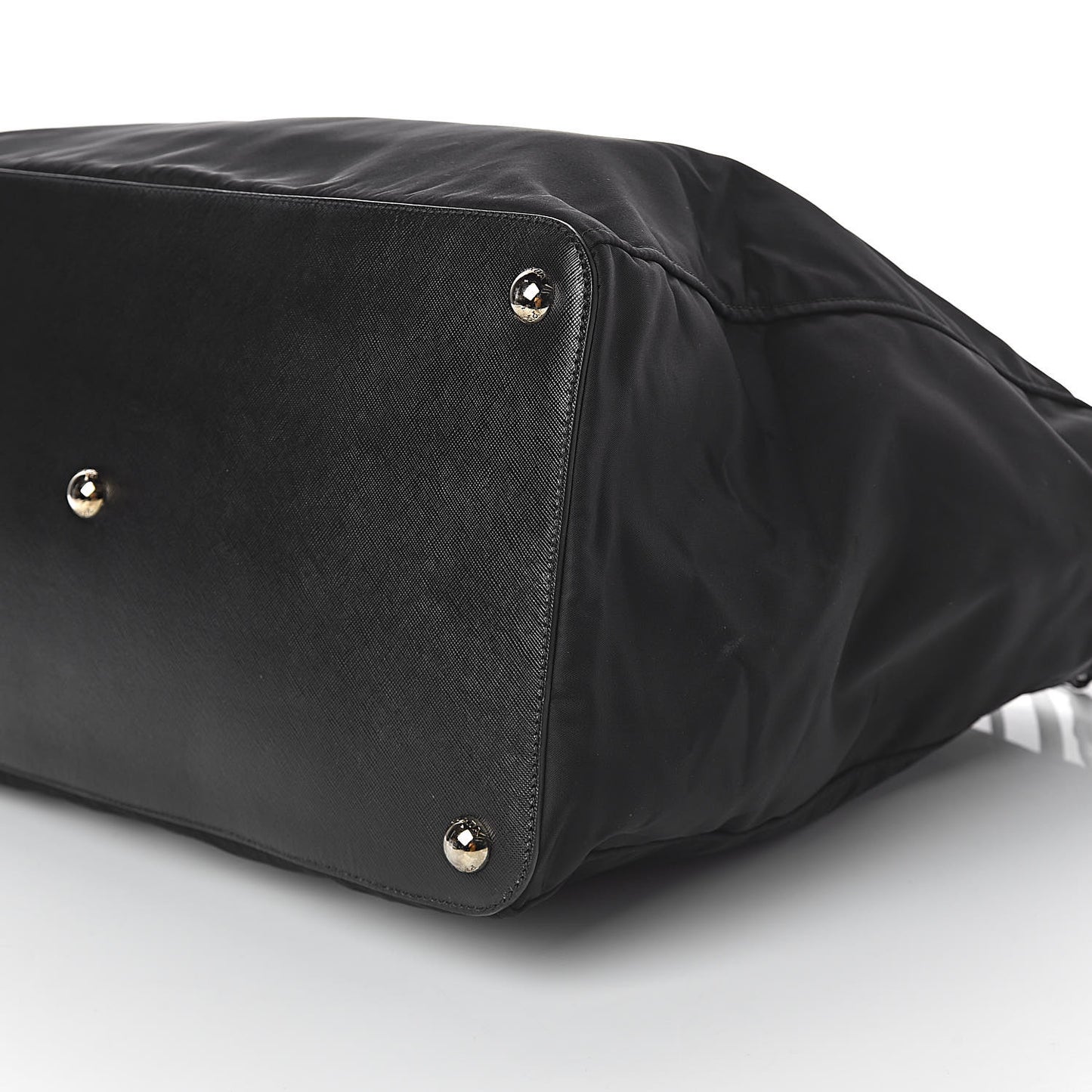 Tessuto Nylon Saffiano Overnight Tote Black
