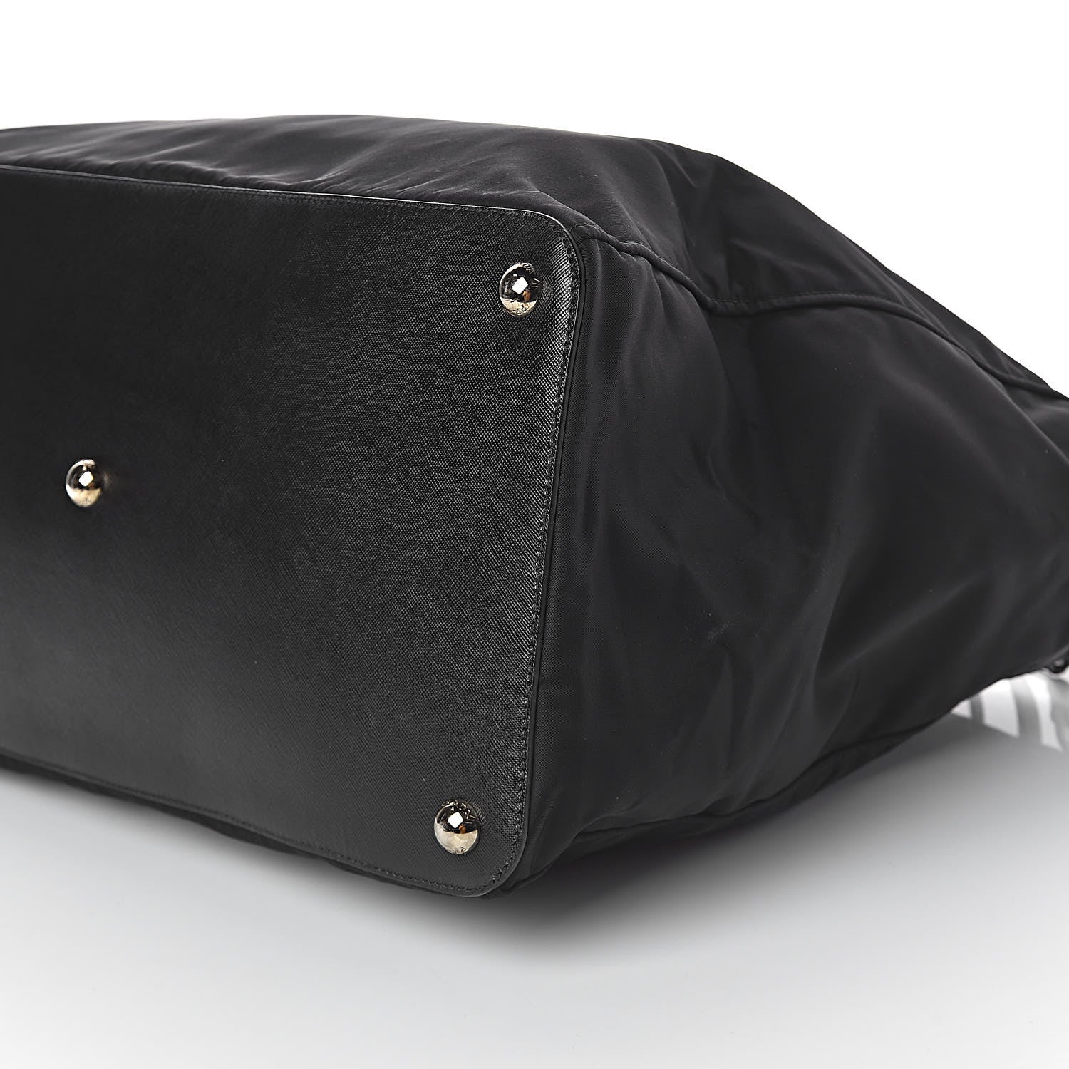 Prada Tessuto Nylon Saffiano Overnight Tote Black 8 of 8