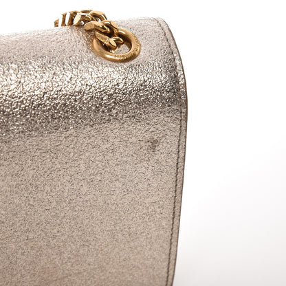 Saint Laurent Metallic Calfskin Small Classic Monogram Kate Satchel Pale Gold 10 of 10