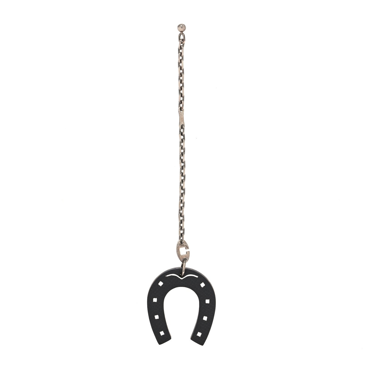Epsom Lucky Horseshoe Bag Charm Graphite Orange