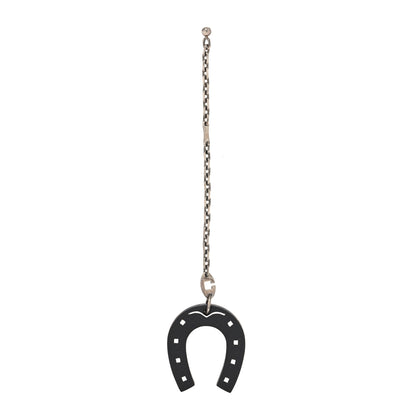 Hermes Epsom Lucky Horseshoe Bag Charm Graphite Orange 1 of 3
