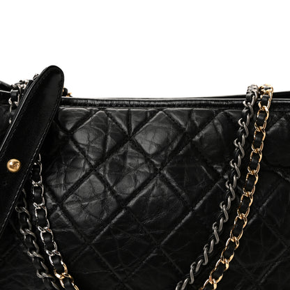 Chanel Aged Calfskin Quilted Large Gabrielle Hobo Black 7 of 10
