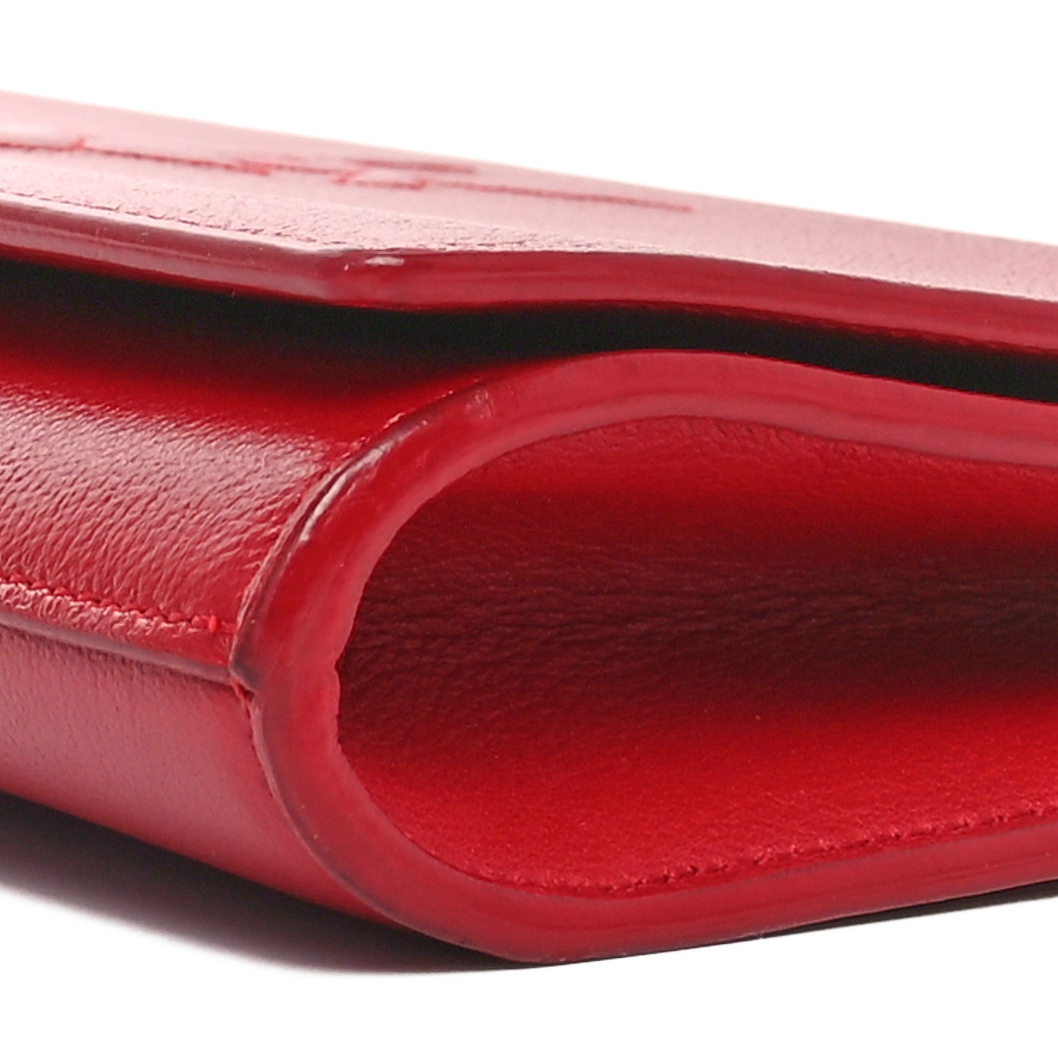Saint Laurent Calfskin Monogram Large Belle De Jour Clutch Red 9 of 9