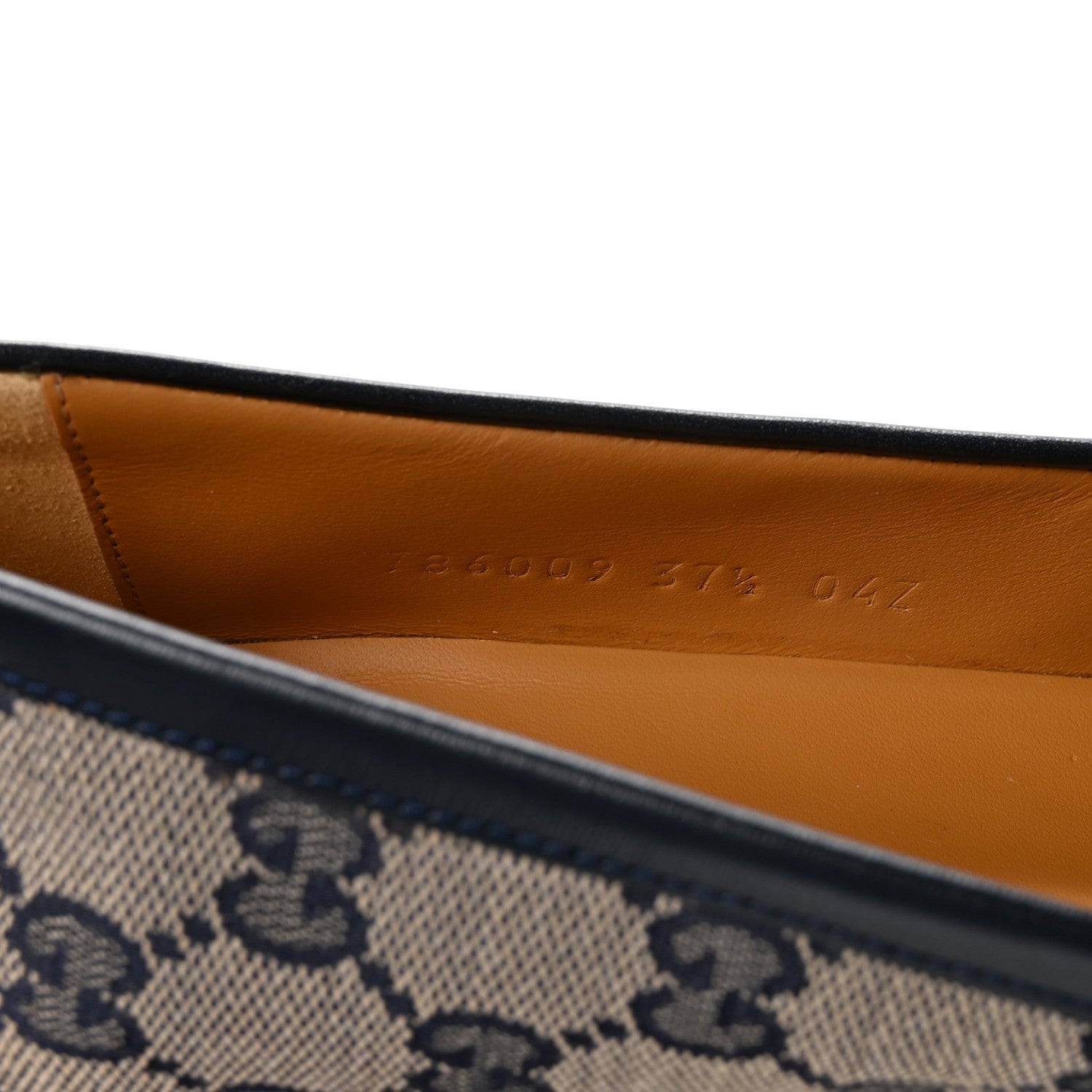 Gucci Canvas GG Monogram Horsebit Calfskin Womens Horsebit Platform Loafers 37.5 Beige Blue 9 of 10
