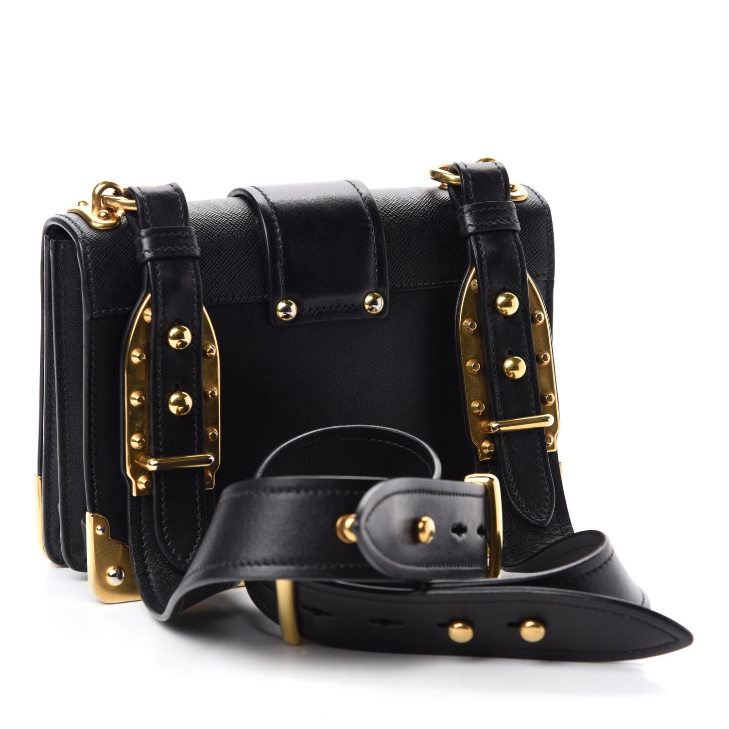 Prada City Calf Saffiano Cahier Bag Black 3 of 9