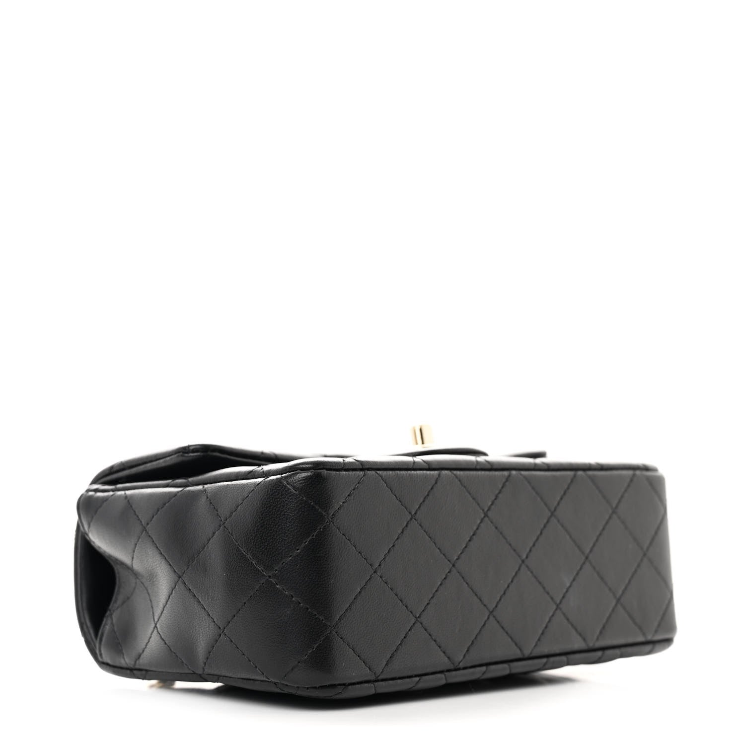 Chanel Lambskin Quilted Mini Top Handle Rectangular Flap Black 4 of 12