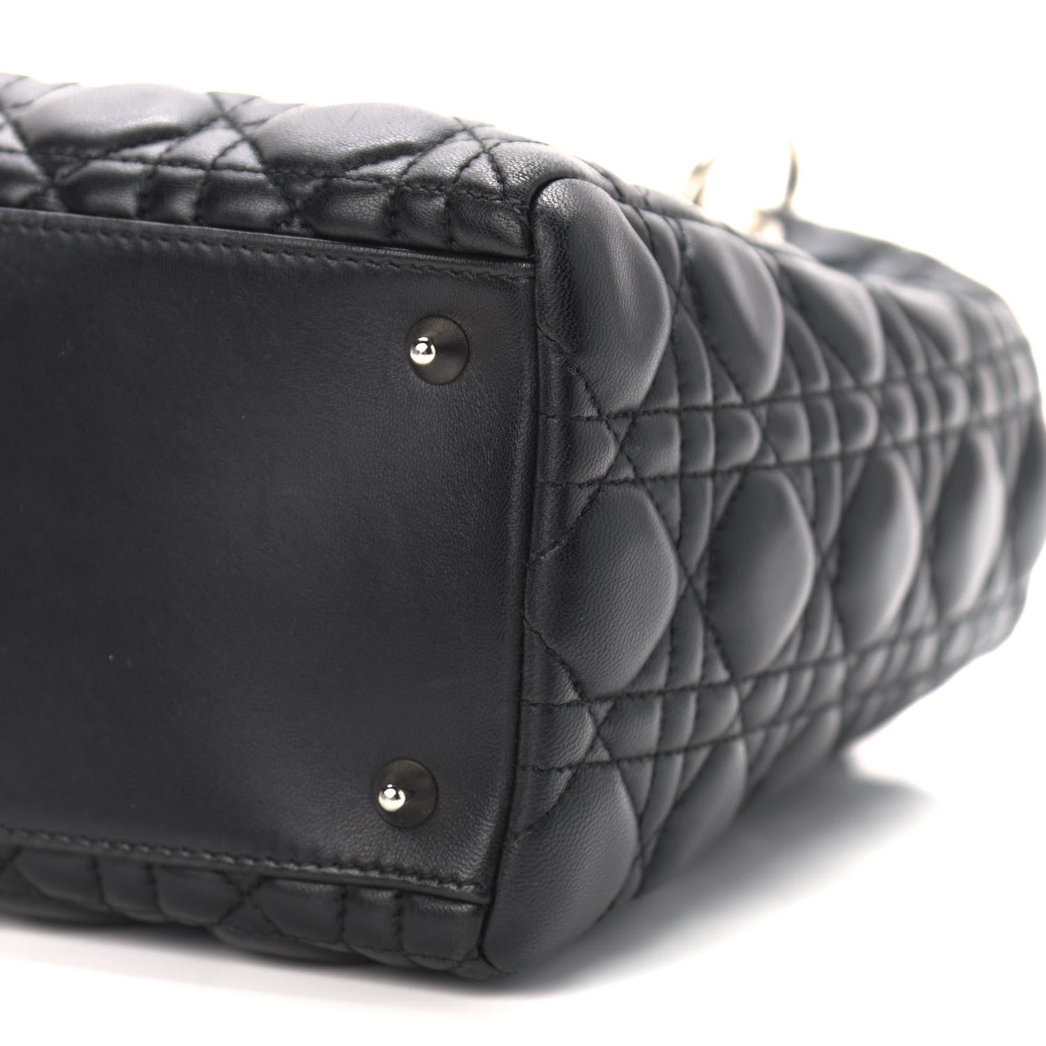 Christian Dior Lambskin Cannage Medium Lady Dior Black 8 of 10