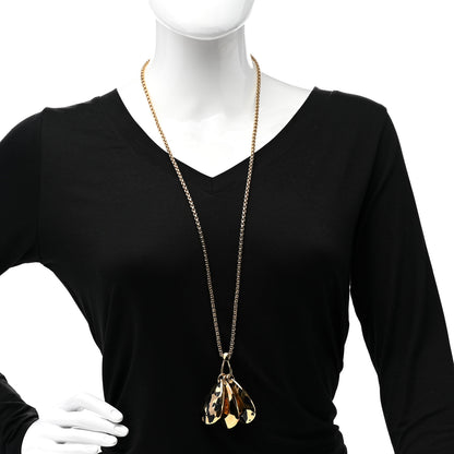 Christian Dior Metal Leopard Teardrop Necklace Gold 2 of 5