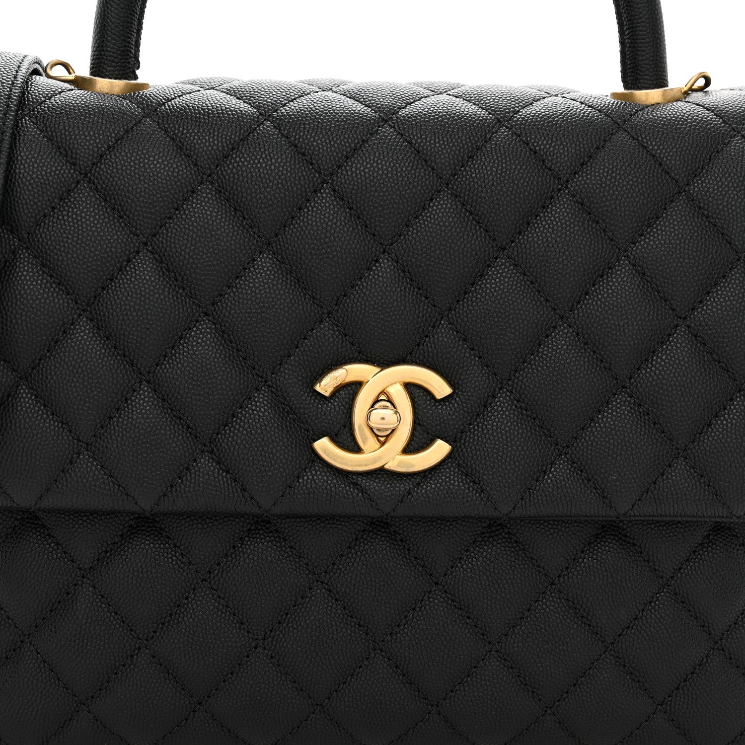Chanel Caviar Quilted Medium Coco Handle Flap Black 8 of 11