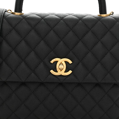Chanel Caviar Quilted Medium Coco Handle Flap Black 8 of 11