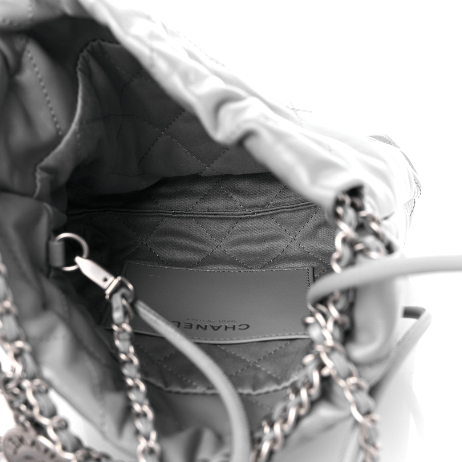 Chanel Shiny Calfskin Quilted Mini Chanel 22 Grey 5 of 10