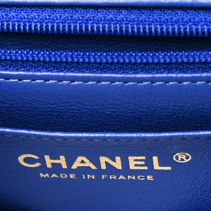 Chanel Lambskin Quilted Mini Top Handle Rectangular Flap Blue 6 of 11